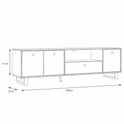 Red Living TV-Lowboard Trylith - Eiche Rustikal Dekor / Schwarz -Wohnzimmermöbel boutique en ligne 1000295078 211125 144853000520 SKETCH DETAILS P000000001000295078 sketch