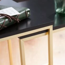Red Living Beistelltisch Calhan (2er-Set) - Matt Schwarz / Gold -Wohnzimmermöbel boutique en ligne 1000296373 210929 06333000166 DETAILS P000000001000296373
