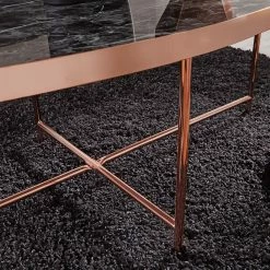 Red Living Couchtisch Lacaune - Glas / Metall - Marmor Schwarz Dekor -Wohnzimmermöbel boutique en ligne 1000296388 210929 06333100253 DETAILS P000000001000296388