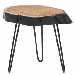 Red Living Beistelltisch Artemis - Akazie massiv / Metall - Akazie / Schwarz