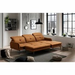Loftscape Ecksofa Bosley - Antiklederlook - Microfaser Priya: Cognac - Longchair davorstehend rechts - Mit Hocker 13 Loftscape Ecksofa Bosley - Antiklederlook - Microfaser Priya: Cognac - Longchair davorstehend rechts - Mit Hocker -Wohnzimmermöbel boutique en ligne 1000296745 211018 10240000838 MOOD DETAILS P000000001000296745 mood
