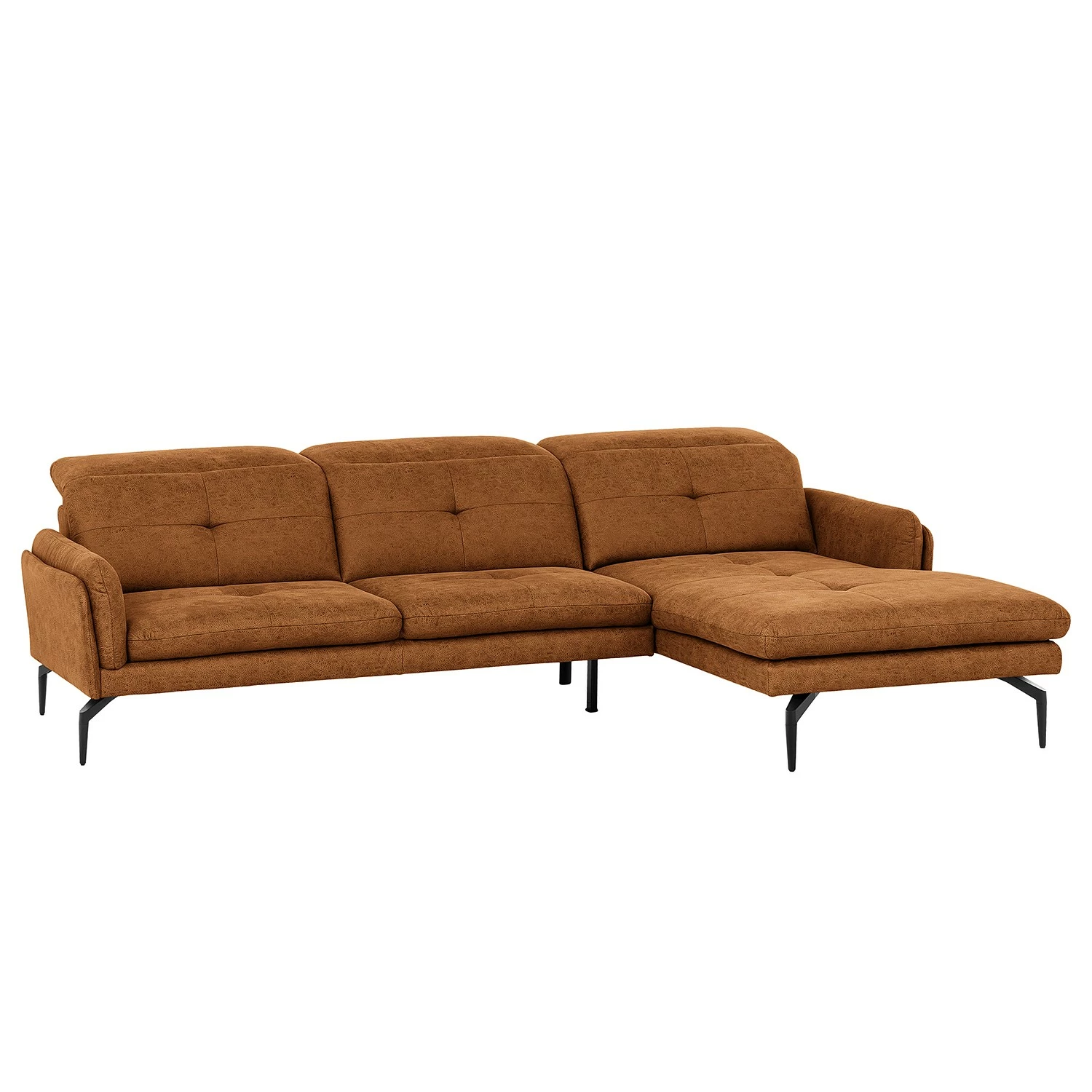Loftscape Ecksofa Bosley - Antiklederlook - Microfaser Priya: Cognac - Longchair davorstehend rechts - Mit Hocker 4 Loftscape Ecksofa Bosley - Antiklederlook - Microfaser Priya: Cognac - Longchair davorstehend rechts - Mit Hocker – Bild 4