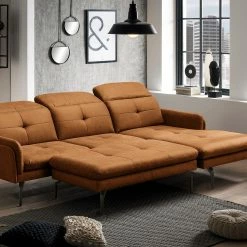 Loftscape Ecksofa Bosley - Antiklederlook - Microfaser Priya: Cognac - Longchair davorstehend rechts - Mit Hocker 17 Loftscape Ecksofa Bosley - Antiklederlook - Microfaser Priya: Cognac - Longchair davorstehend rechts - Mit Hocker -Wohnzimmermöbel boutique en ligne 1000296745 211018 10240000891 DETAILS P000000001000296745