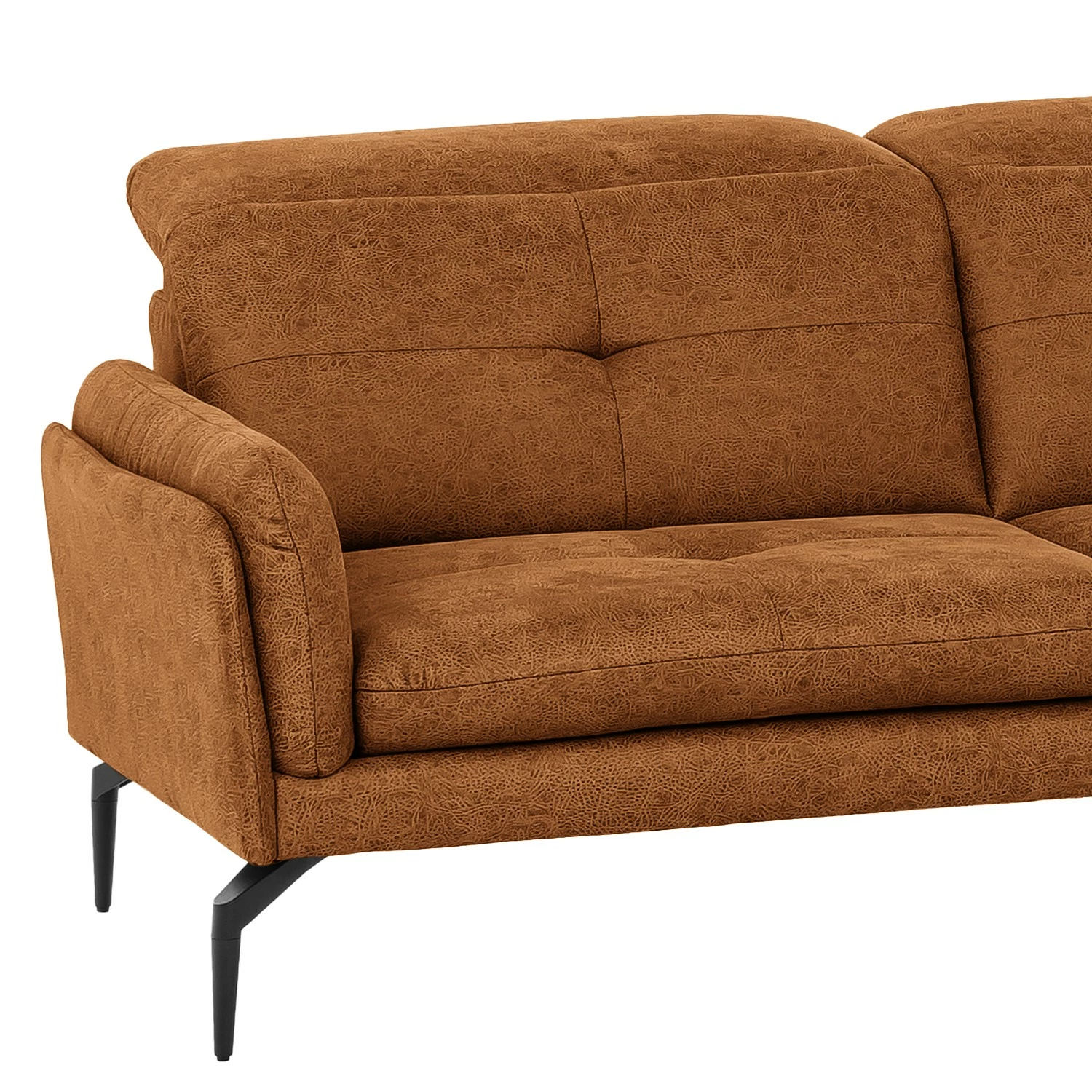 Loftscape Ecksofa Bosley - Antiklederlook - Microfaser Priya: Cognac - Longchair davorstehend rechts - Mit Hocker 8 Loftscape Ecksofa Bosley - Antiklederlook - Microfaser Priya: Cognac - Longchair davorstehend rechts - Mit Hocker – Bild 8