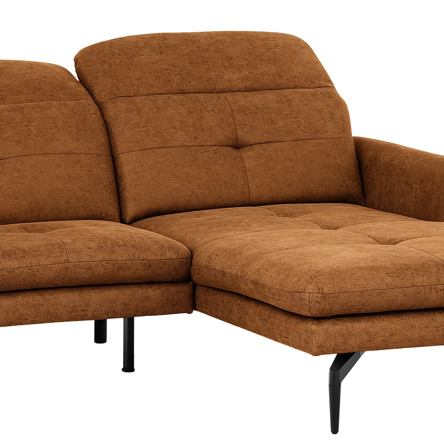 Loftscape Ecksofa Bosley - Antiklederlook - Microfaser Priya: Cognac - Longchair davorstehend rechts - Mit Hocker 10 Loftscape Ecksofa Bosley - Antiklederlook - Microfaser Priya: Cognac - Longchair davorstehend rechts - Mit Hocker – Bild 10
