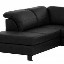 Loftscape Ecksofa Dunmore - Echtleder Poas: Schwarz - Ottomane davorstehend links - Ohne Schlaffunktion -Wohnzimmermöbel boutique en ligne 1000296749 211018 10240200923 DETAILS P000000001000296749