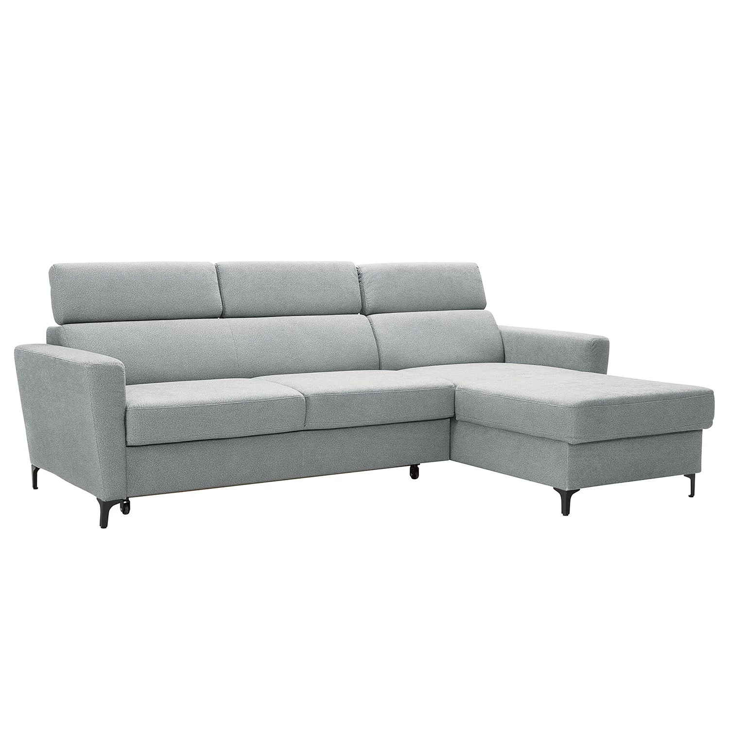 Fredriks Ecksofa Landaff I - Webstoff Sioma: Hellgrau - Longchair davorstehend rechts - Mit Schlaffunktion - Ohne Hocker 2 Fredriks Ecksofa Landaff I - Webstoff Sioma: Hellgrau - Longchair davorstehend rechts - Mit Schlaffunktion - Ohne Hocker – Bild 2