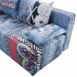 Mooved Schlafsofa Gabun - Flachgewebe - Blau / Rot - Wellenunterfederung -Wohnzimmermöbel boutique en ligne 1000296952 211018 10253002469 DETAILS P000000001000296952