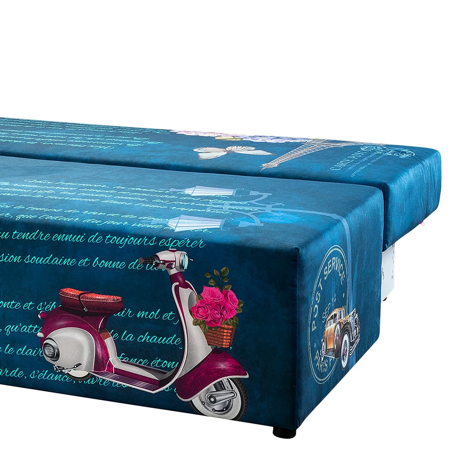 Mooved Schlafsofa Gabun - Flachgewebe - Blau / Weiß - Keine Unterfederung 7 Mooved Schlafsofa Gabun - Flachgewebe - Blau / Weiß - Keine Unterfederung – Bild 7