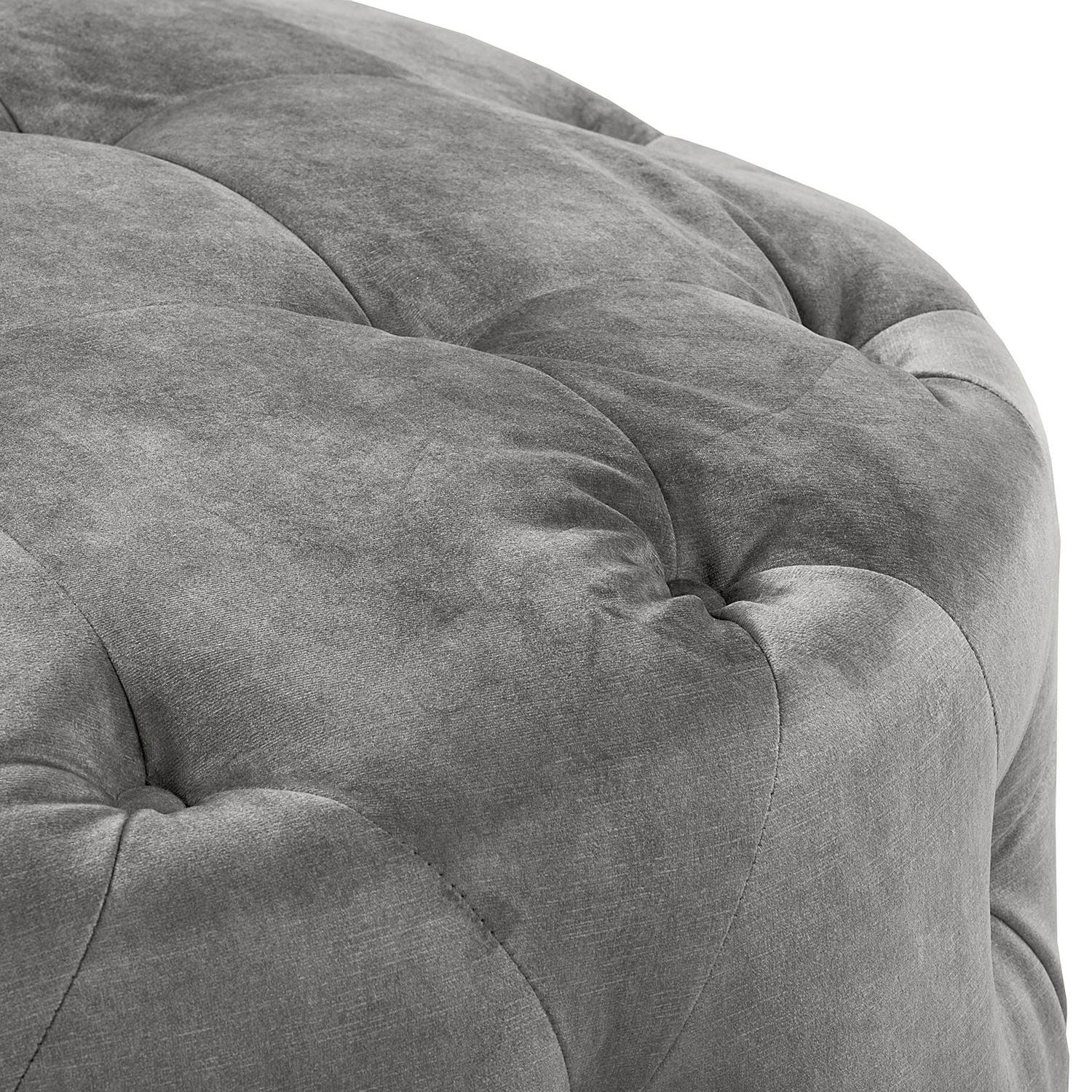 Red Living Polsterhocker Grotta - Samt Tomi: Grau 3 Red Living Polsterhocker Grotta - Samt Tomi: Grau – Bild 3