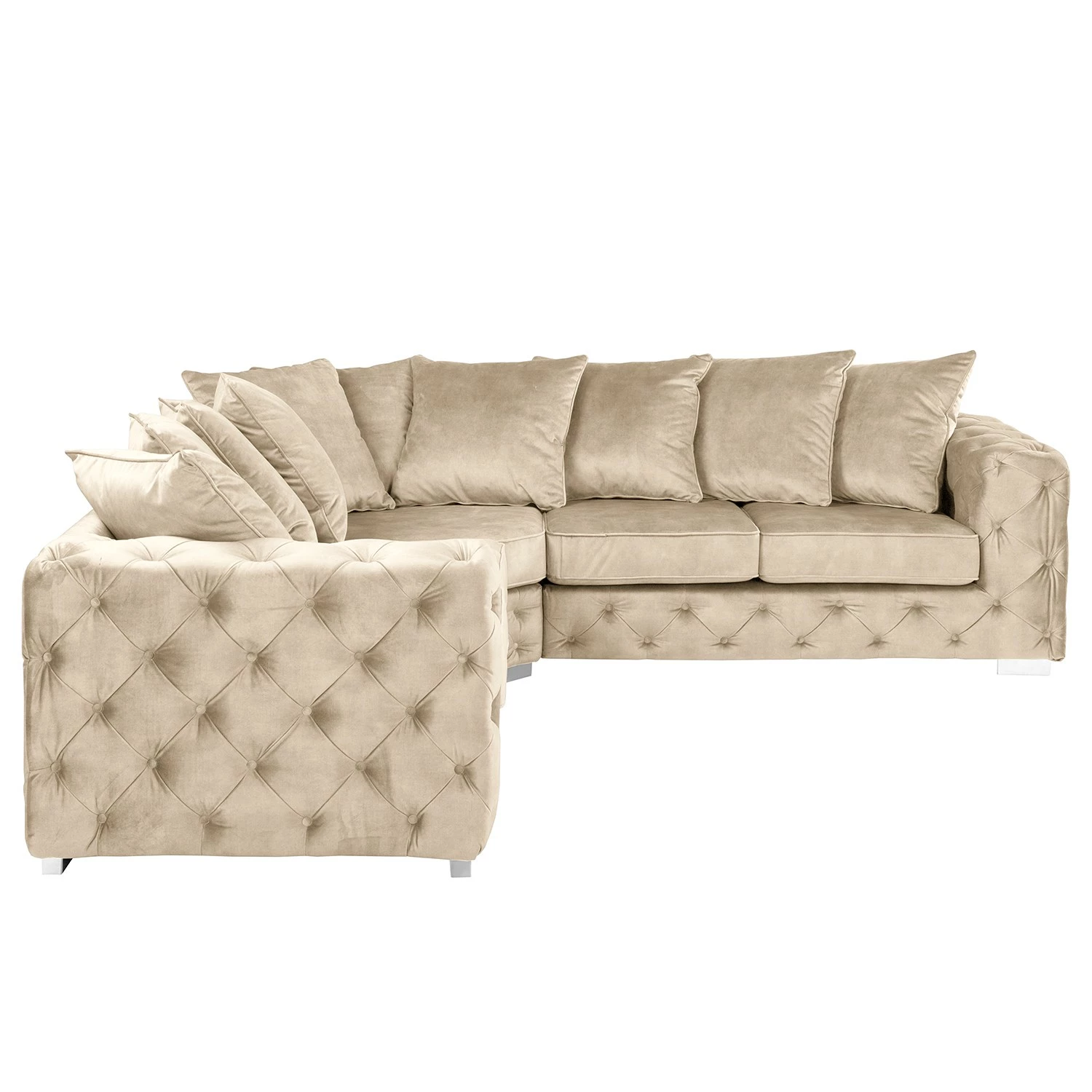 Red Living Ecksofa Grotta - Samt Tomi: Creme - Gleichschenklig - Ohne Schlaffunktion 2 Red Living Ecksofa Grotta - Samt Tomi: Creme - Gleichschenklig - Ohne Schlaffunktion – Bild 2