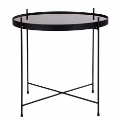 Red Living Beistelltisch Vehas - Glas / Metall - Schwarz -Wohnzimmermöbel boutique en ligne 1000299452 211012 134746000129 DETAILS P000000001000299452