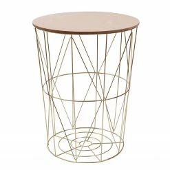 FLHF Beistelltisch Armina II - Akazie Dekor / Gold