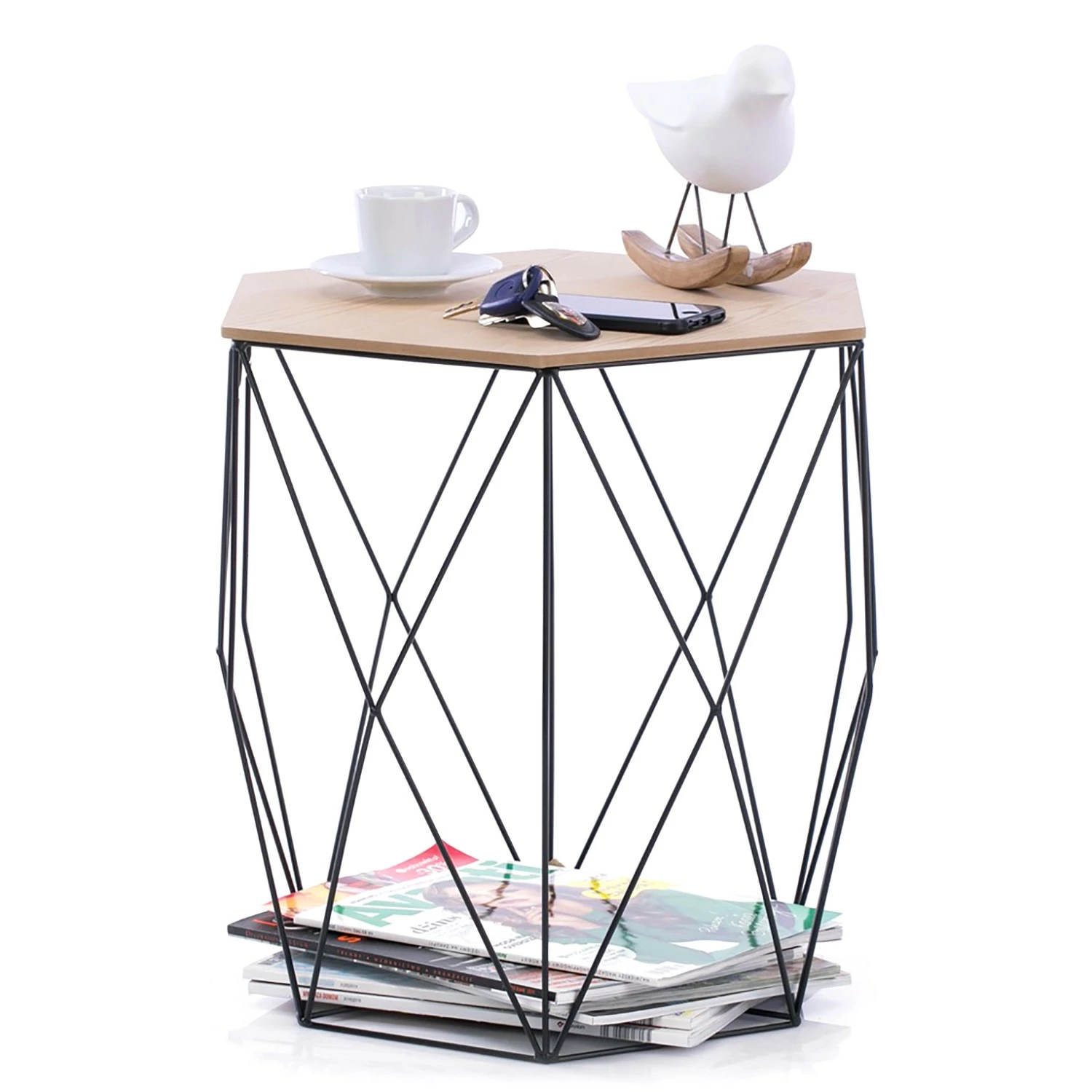 FLHF Beistelltisch Steria (3er-Set) - Akazie Dekor / Schwarz 3 FLHF Beistelltisch Steria (3er-Set) - Akazie Dekor / Schwarz – Bild 3