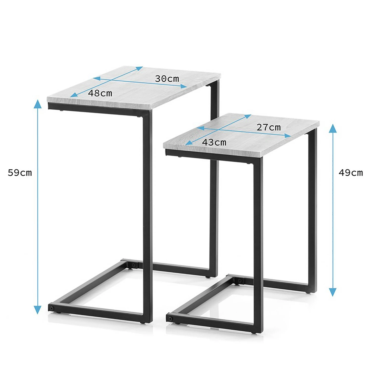 FLHF Beistelltisch Alt (2er-Set) - Walnuss Dekor 8 FLHF Beistelltisch Alt (2er-Set) - Walnuss Dekor – Bild 8