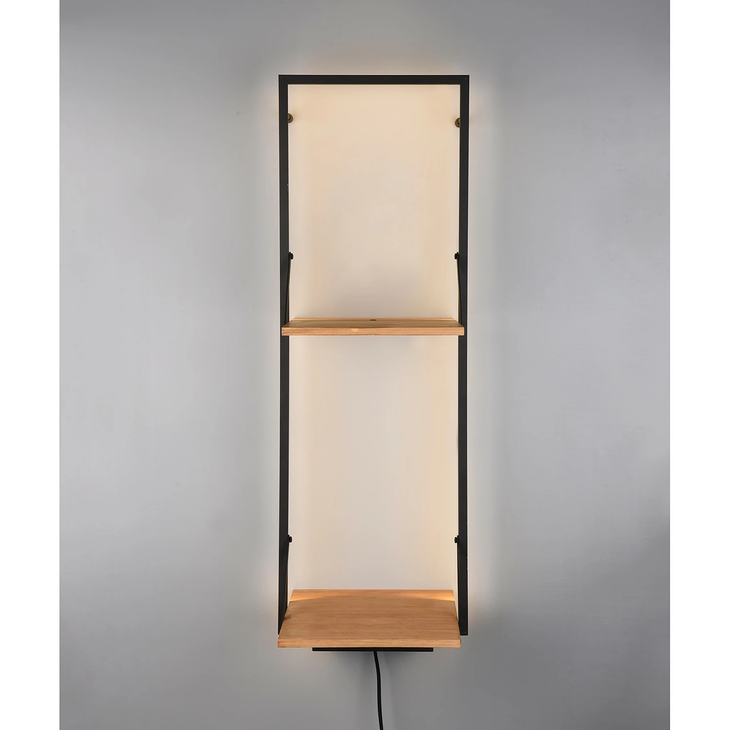 Red Living Wandregal Legno II - Inkl. Beleuchtung - Eukalytpus massiv / Metall - Eukalyptus / Schwarz 4 Red Living Wandregal Legno II - Inkl. Beleuchtung - Eukalytpus massiv / Metall - Eukalyptus / Schwarz – Bild 4