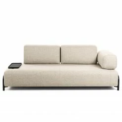 Loftscape Sofa Matt (3-Sitzer) - Flachgewebe Badra: Beige - Tablett