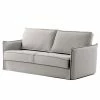 Loftscape Schlafsofa Gunn - Leinen - Leinen Blina: Hellgrau - Breite: 202 cm