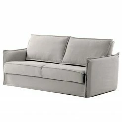 Loftscape Schlafsofa Gunn - Leinen - Leinen Blina: Hellgrau - Breite: 202 cm