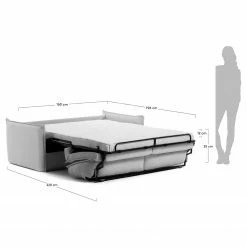 Loftscape Schlafsofa Gunn - Leinen - Leinen Blina: Hellgrau - Breite: 202 cm -Wohnzimmermöbel boutique en ligne 1000300388 211229 15023300967 SKETCH DETAILS P000000001000300388 sketch