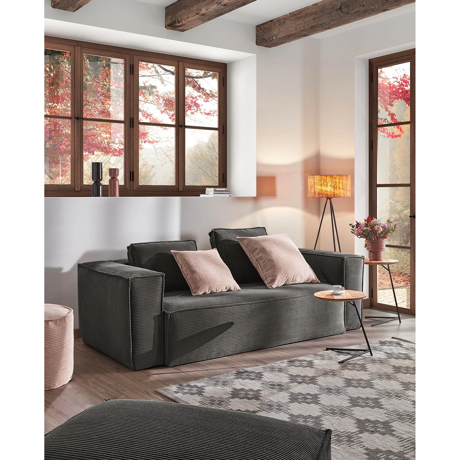 Loftscape Sofa Mandal (3-Sitzer) - Cordstoff Lole: Hellgrau 2 Loftscape Sofa Mandal (3-Sitzer) - Cordstoff Lole: Hellgrau – Bild 2