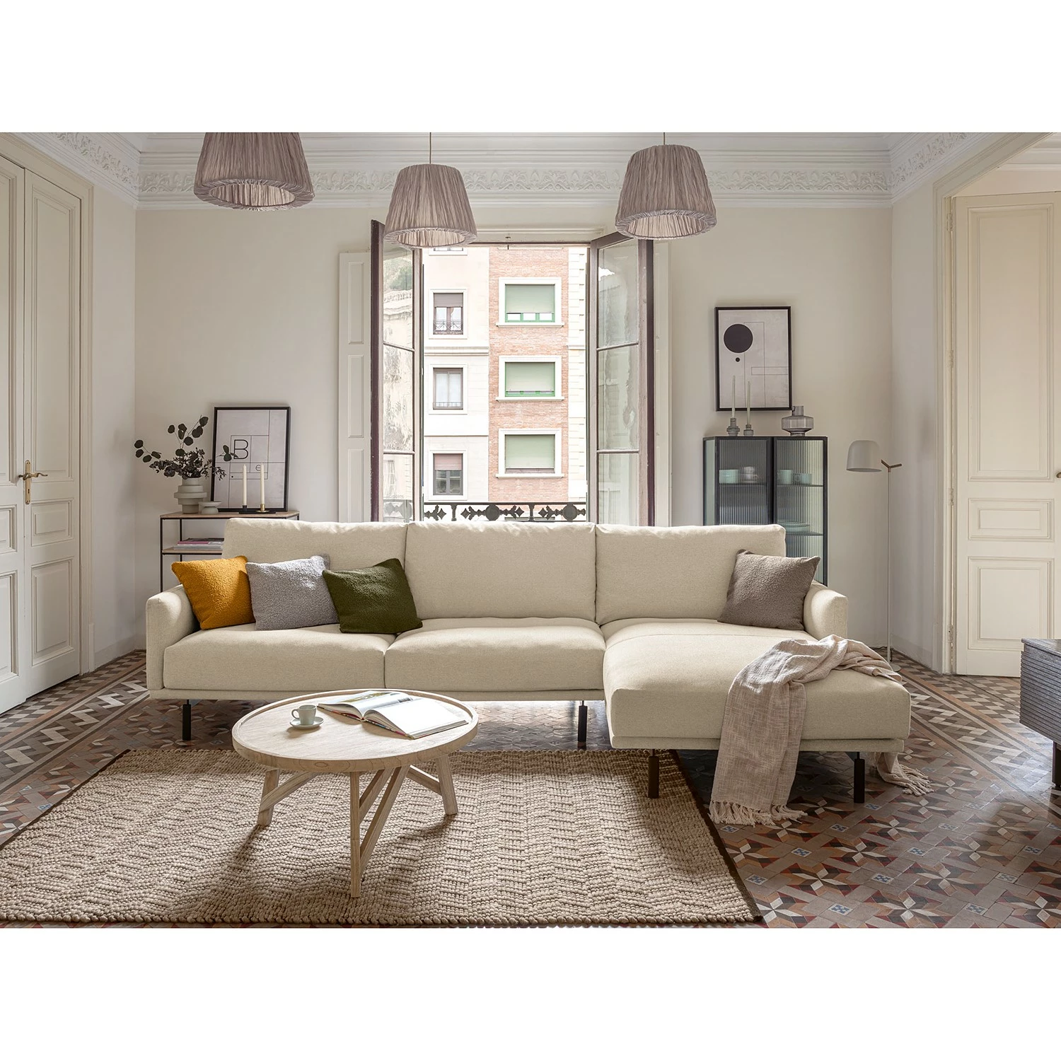 Loftscape Ecksofa Norfolk - Chenille Gratia: Beige - Longchair davorstehend rechts 2 Loftscape Ecksofa Norfolk - Chenille Gratia: Beige - Longchair davorstehend rechts – Bild 2