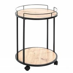 Loftscape Beistelltisch Samuro - Metall - Eiche Dekor / Schwarz