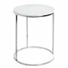 Loftscape Beistelltisch Molac - Metall - Hochglanz Weiß / Chrom