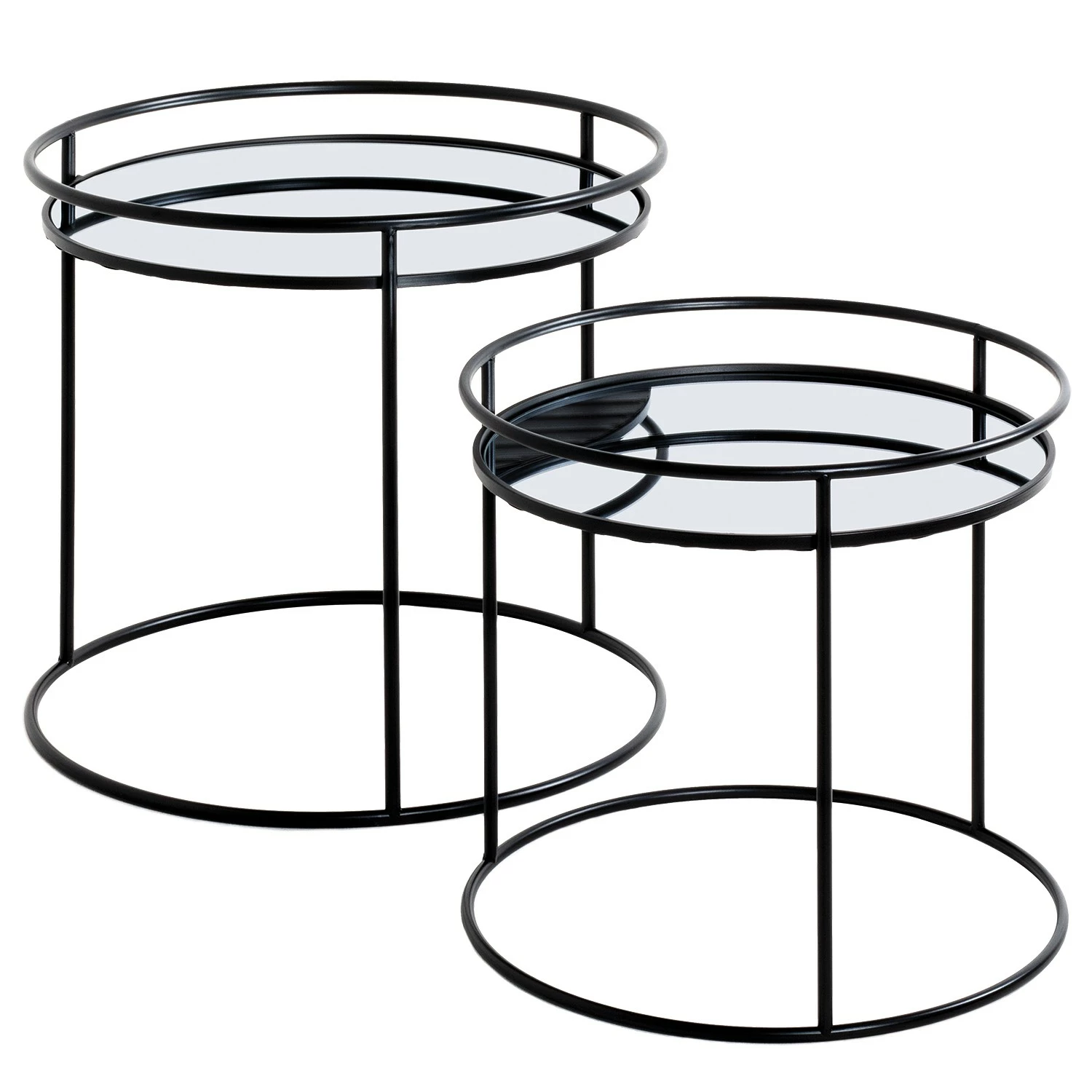 Loftscape Beistelltisch Hamlin (2er-Set) - Glas / Metall - Schwarz 1 Loftscape Beistelltisch Hamlin (2er-Set) - Glas / Metall - Schwarz