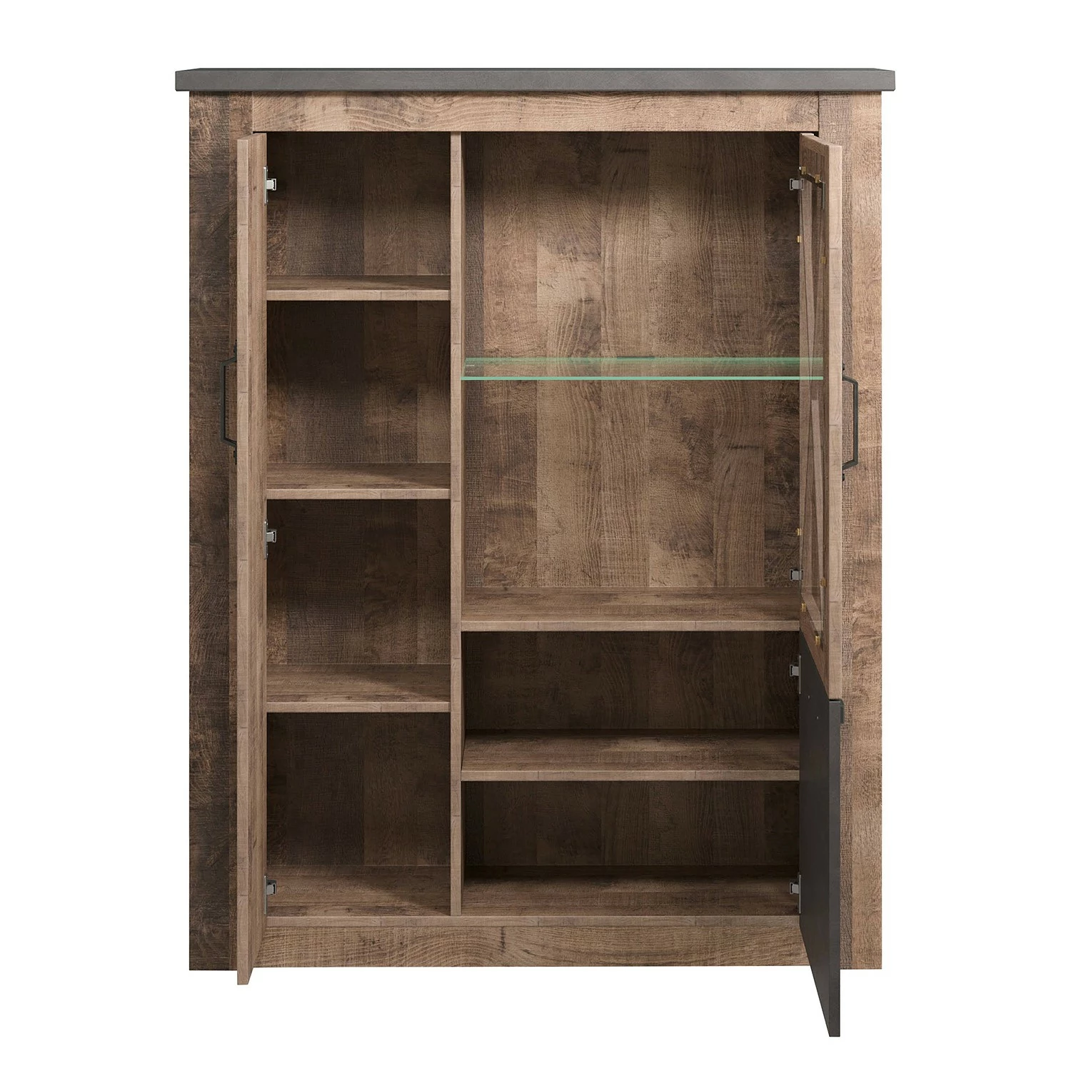 Trendteam Highboard Georgia - Dunkelgrau / Eiche Rustikal Dekor 5 Trendteam Highboard Georgia - Dunkelgrau / Eiche Rustikal Dekor – Bild 5
