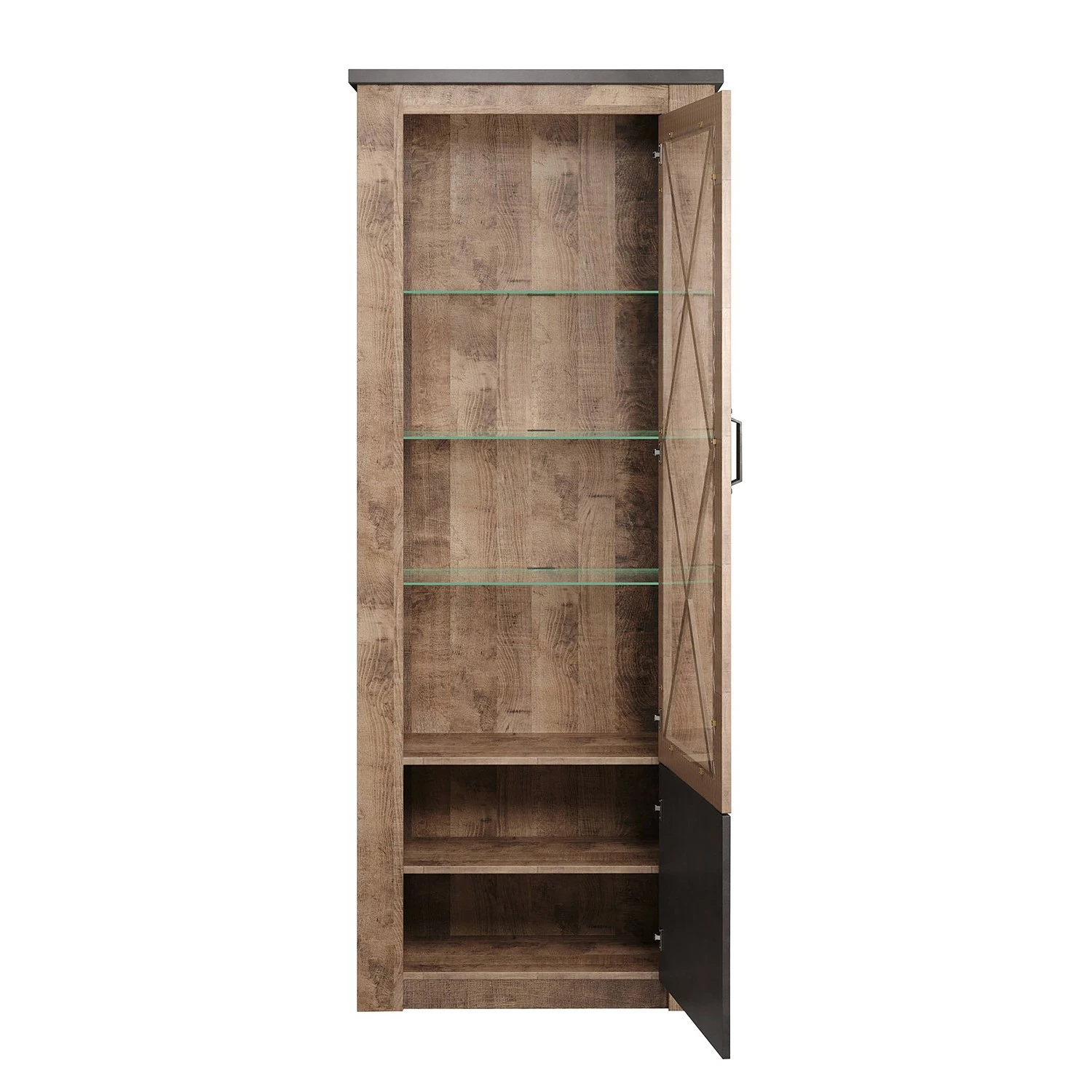 Trendteam Standvitrine Georgia - Dunkelgrau / Eiche Rustikal Dekor 5 Trendteam Standvitrine Georgia - Dunkelgrau / Eiche Rustikal Dekor – Bild 5