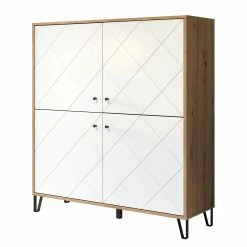 Trendteam Highboard Touch - Eiche Artisan Dekor / Weiß