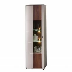 Loftscape Standvitrine Saida - Inkl. Beleuchtung - Kaschmir / Nussbaum Dekor