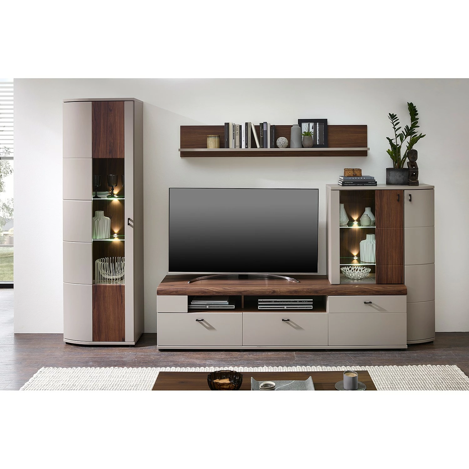 Loftscape Standvitrine Saida - Inkl. Beleuchtung - Kaschmir / Nussbaum Dekor 3 Loftscape Standvitrine Saida - Inkl. Beleuchtung - Kaschmir / Nussbaum Dekor – Bild 3