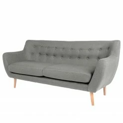 Loftscape Sofa Frida (3-Sitzer) - Samt - Hellgrau