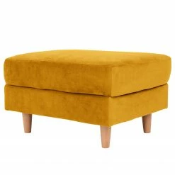 Loftscape Polsterhocker Karolino - Samt - Senfgelb