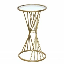 Red Living Beistelltisch Collyer - Glas / Metall - Gold