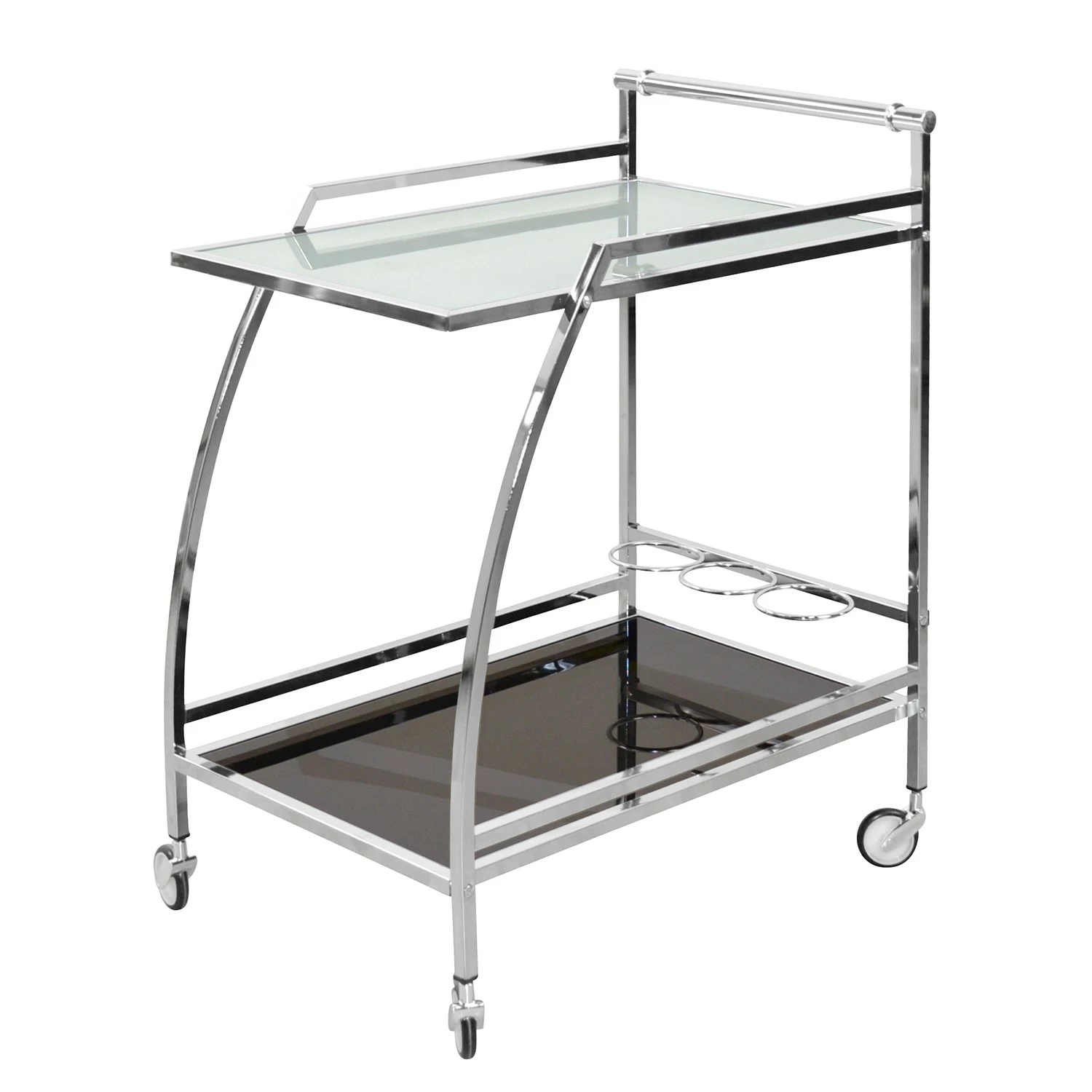 Loftscape Servierwagen Gilze - Glas / Metall - Chrom 1 Loftscape Servierwagen Gilze - Glas / Metall - Chrom