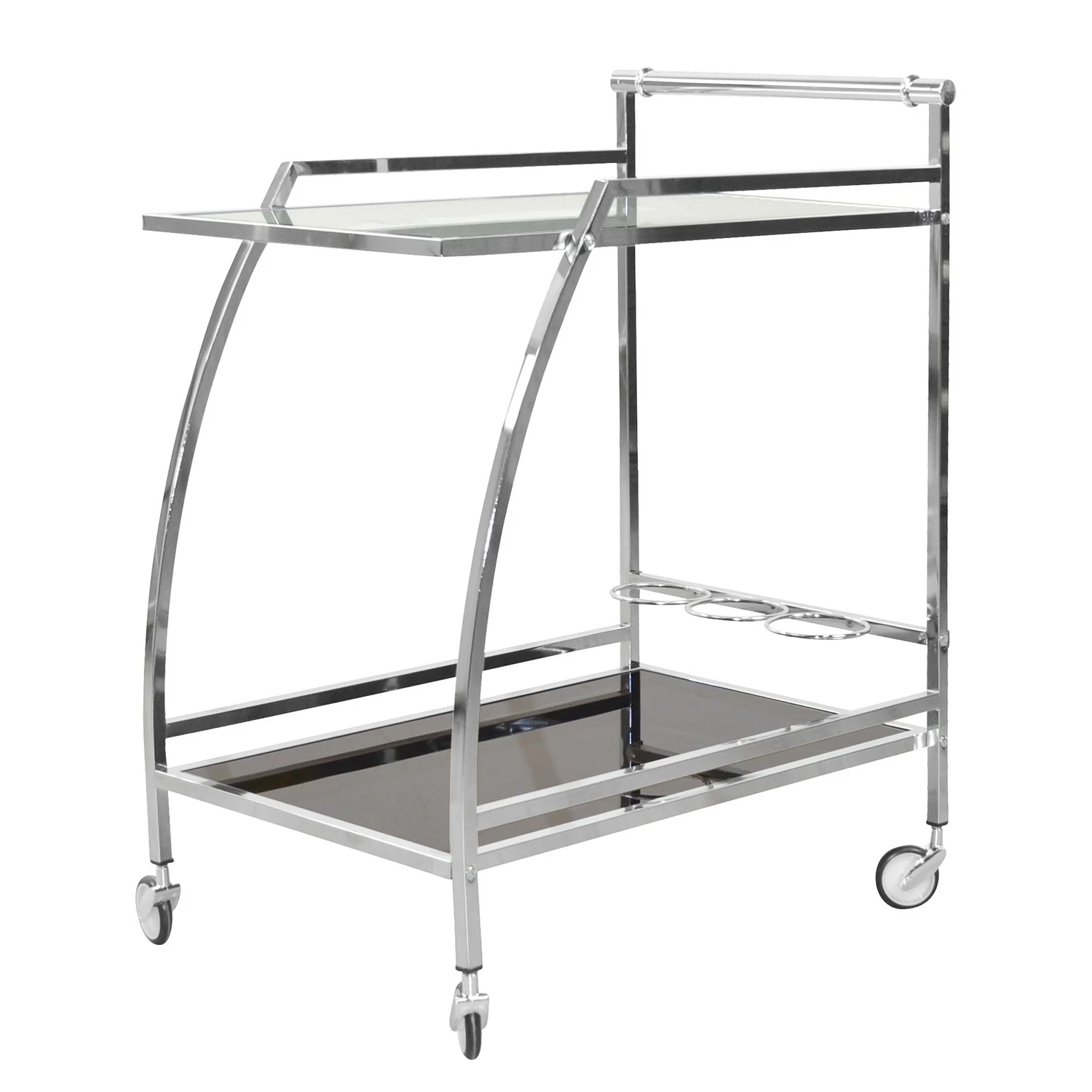 Loftscape Servierwagen Gilze - Glas / Metall - Chrom 3 Loftscape Servierwagen Gilze - Glas / Metall - Chrom – Bild 3