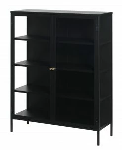 Loftscape Highboard Angelus - Metall / Glas - Schwarz