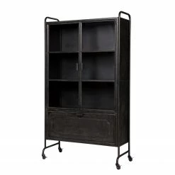 Red Living Vitrinenschrank Leska - Metall - Vintage Schwarz