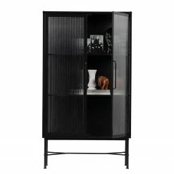 Red Living Vitrinenschrank Lakota - Metall - Schwarz -Wohnzimmermöbel boutique en ligne 1000304177 211029 12341600231 DETAILS P000000001000304177