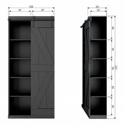 Red Living Garderobenschrank Lofou - Kiefer massiv - Kiefer Schwarz -Wohnzimmermöbel boutique en ligne 1000304185 211029 12341700752 SKETCH DETAILS P000000001000304185 sketch
