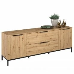 Maja Möbel TV-Lowboard Trend Wood I - Asteiche Dekor / Schwarz -Wohnzimmermöbel boutique en ligne 1000306526 211102 13034200051 DETAILS P000000001000306526