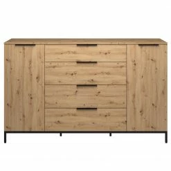 Maja Möbel Sideboard Trend Wood I - Asteiche Dekor / Schwarz -Wohnzimmermöbel boutique en ligne 1000306527 211102 13034200047 DETAILS P000000001000306527