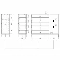 Maja Möbel Sideboard Trend Wood II - Asteiche Dekor / Schwarz -Wohnzimmermöbel boutique en ligne 1000306532 211102 130342000527 SKETCH DETAILS P000000001000306532 sketch