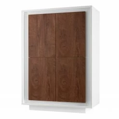 LC Spa Highboard Forenza - Nussbaum Dekor / Weiß