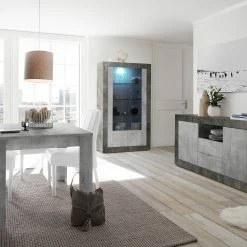 LC Spa Vitrinenschrank Urbino - Hellgrau / Dunkelgrau -Wohnzimmermöbel boutique en ligne 1000306550 211122 15090200075 MOOD DETAILS P000000001000306550 mood