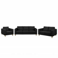 Norrwood Polstergarnitur MAISON 3-2-1 - Webstoff Lark: Schwarz