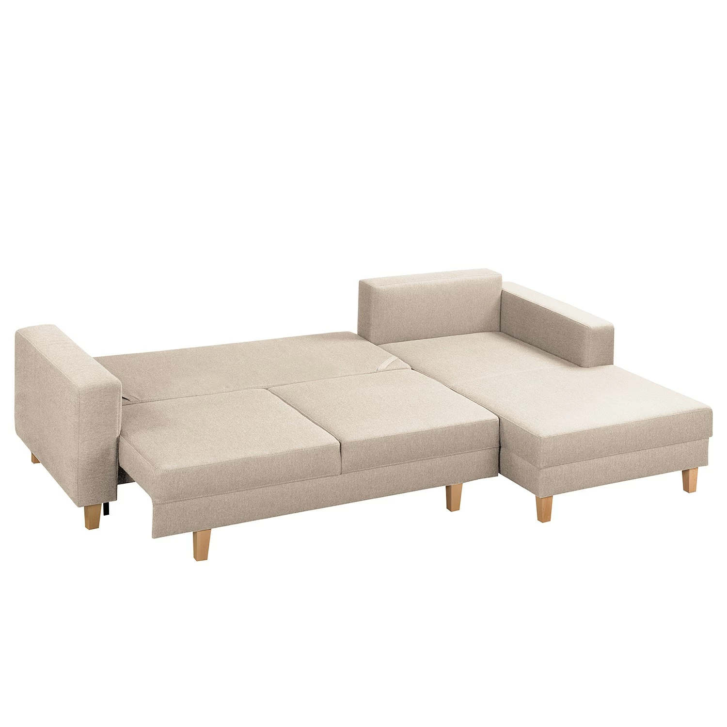 Ecksofa MAISON mit Schlaffunktion - Webstoff Inas: Cappuccino - Longchair davorstehend rechts 2 Ecksofa MAISON mit Schlaffunktion - Webstoff Inas: Cappuccino - Longchair davorstehend rechts – Bild 2